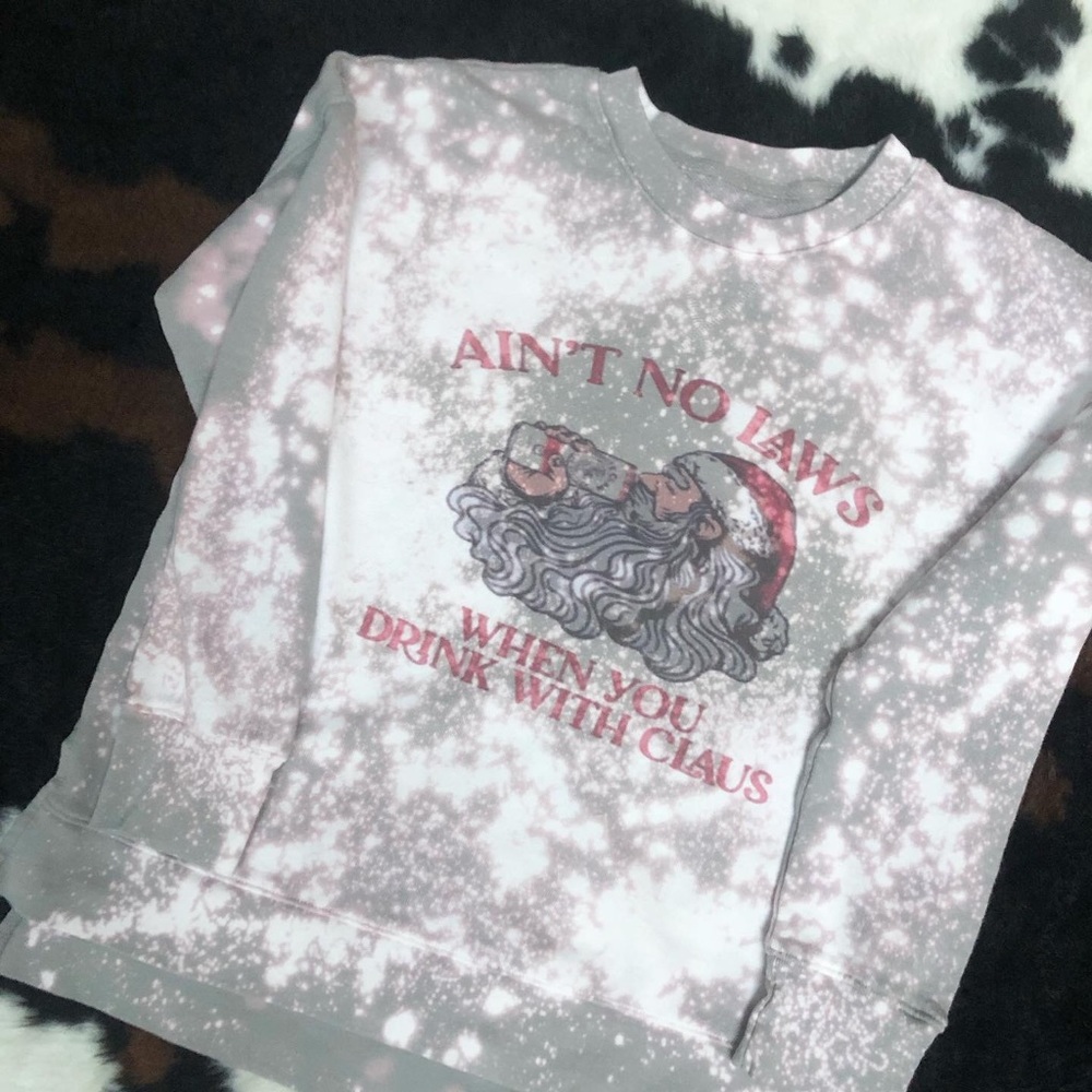 New! Distressed Santa Sweatshirt